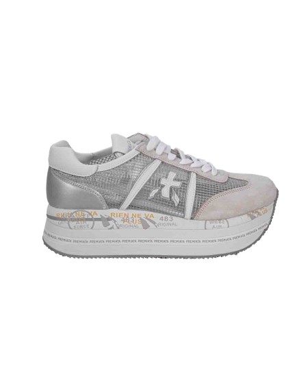 Shop PREMIATA  Scarpe: Premiata sneakers "Beth".
Topponcino in suede.
Logo Premiata. 
Fondo platform personalizzato dalla serigrafia logata Premiata.
Altezza Suola 5 cm.
Fusbet Interno 25 cm.
Composizione: SOLE: 75% EVA 5% TPU (PLASTIC MATERIAL) 20% RUBBER UPPER: 85% GOAT LEATHER 15% CALF LEATHER LINING: 100% GOAT LEATHER
Made in Vietnam.. BETH-6792